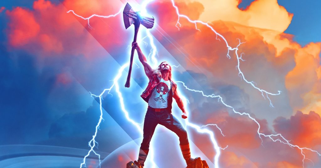 Thor ergue o machado Rompe-Tormentas