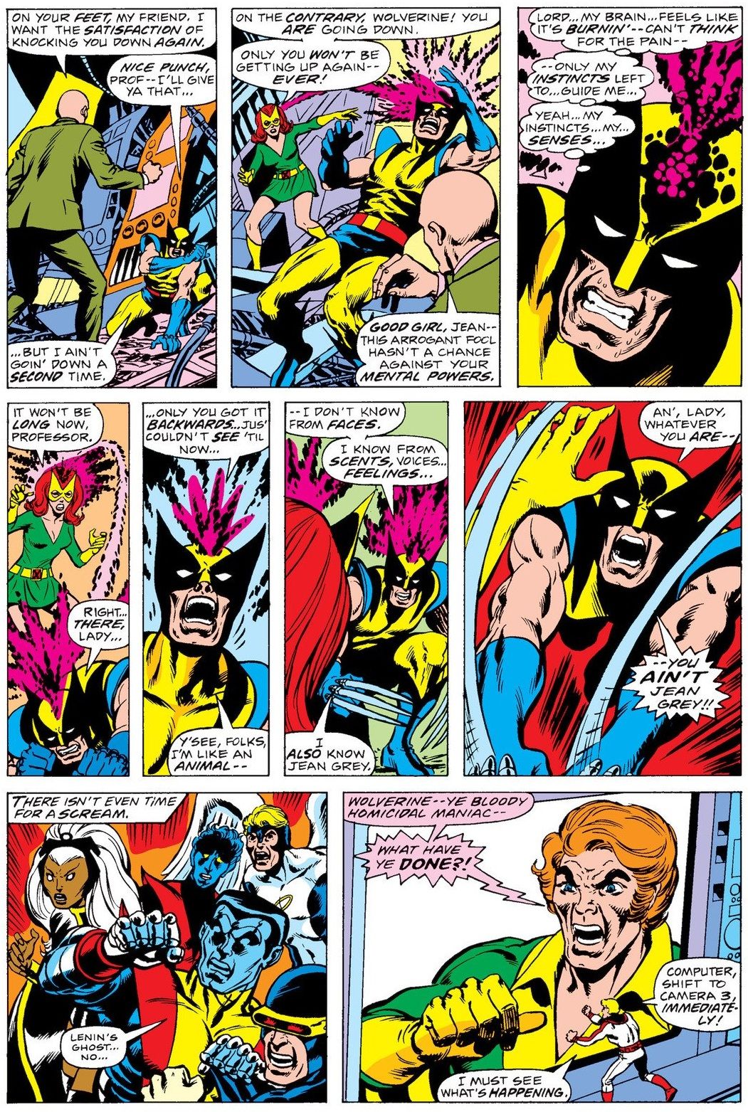 Wolverine parece esfaquear Jean Grey, revelando que ela é uma Sentinela