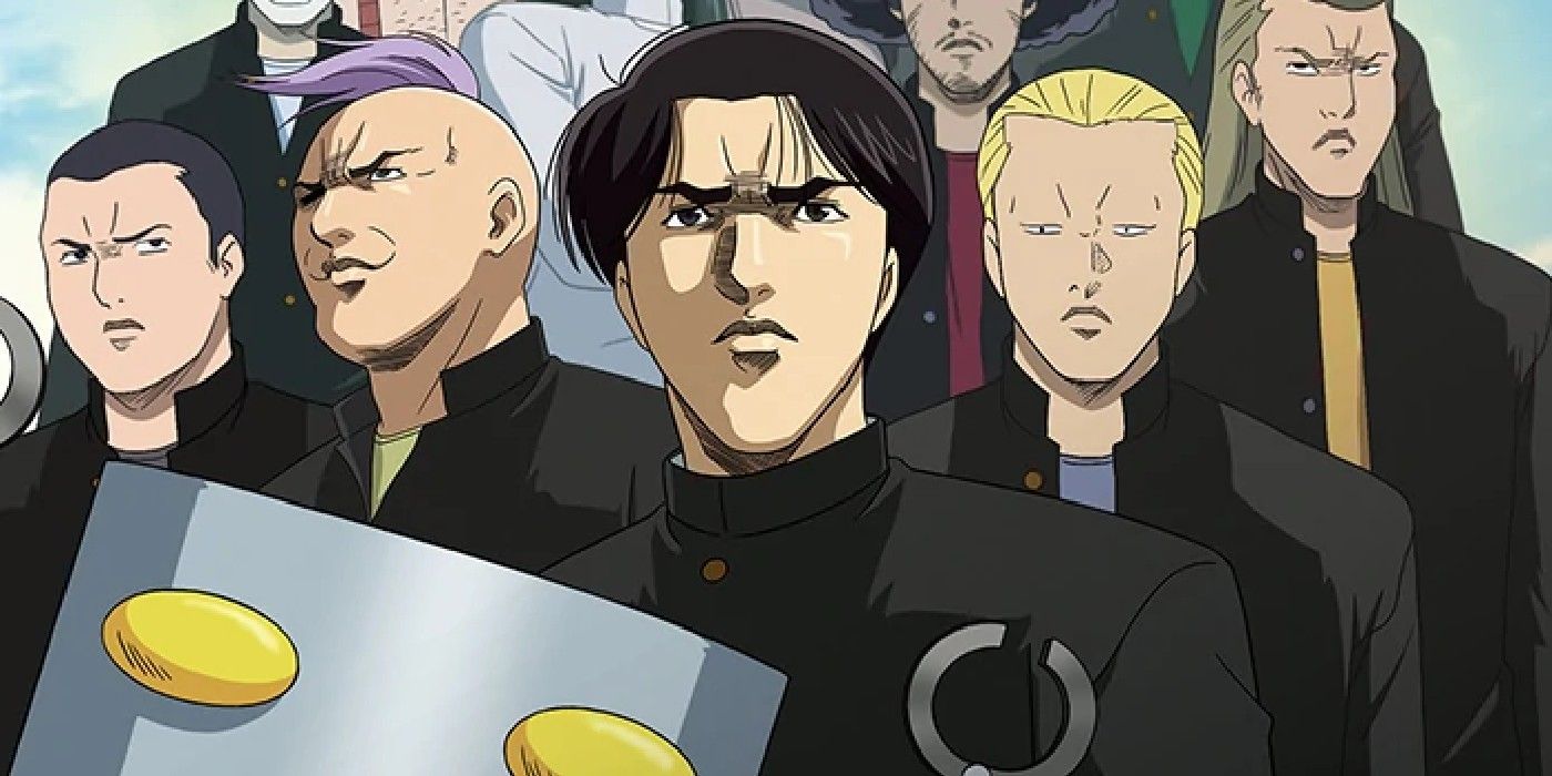 Kamiyama e seus colegas de classe na Cromartie High School