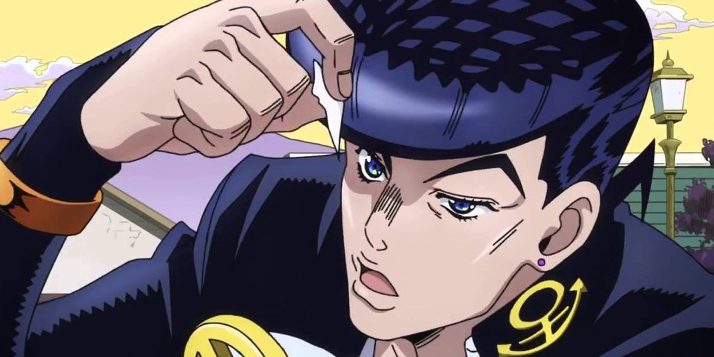 Josuke Higashikata com seu pompadour icônico em JoJo's Bizarre Adventure