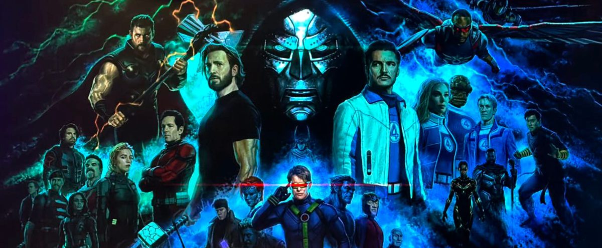 Arte de ‘Vingadores: Doutor Destino’ revela elenco completo com X-Men, Quarteto Fantástico e mais