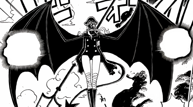 Imu assumindo o corpo de Gunko como receptáculo em One Piece