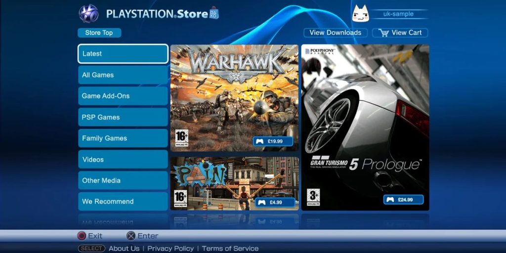 PlayStation Store do PS3 - Divulgação Sony
