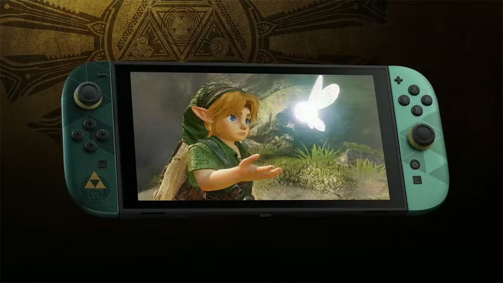 Controle Pro e estojo do Switch 2 edição Zelda