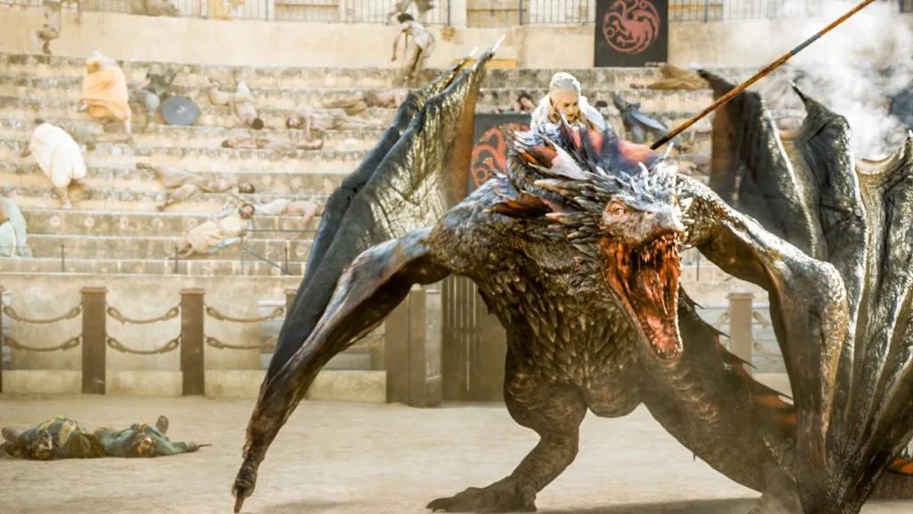 Daenerys e Drogon em Game of Thrones