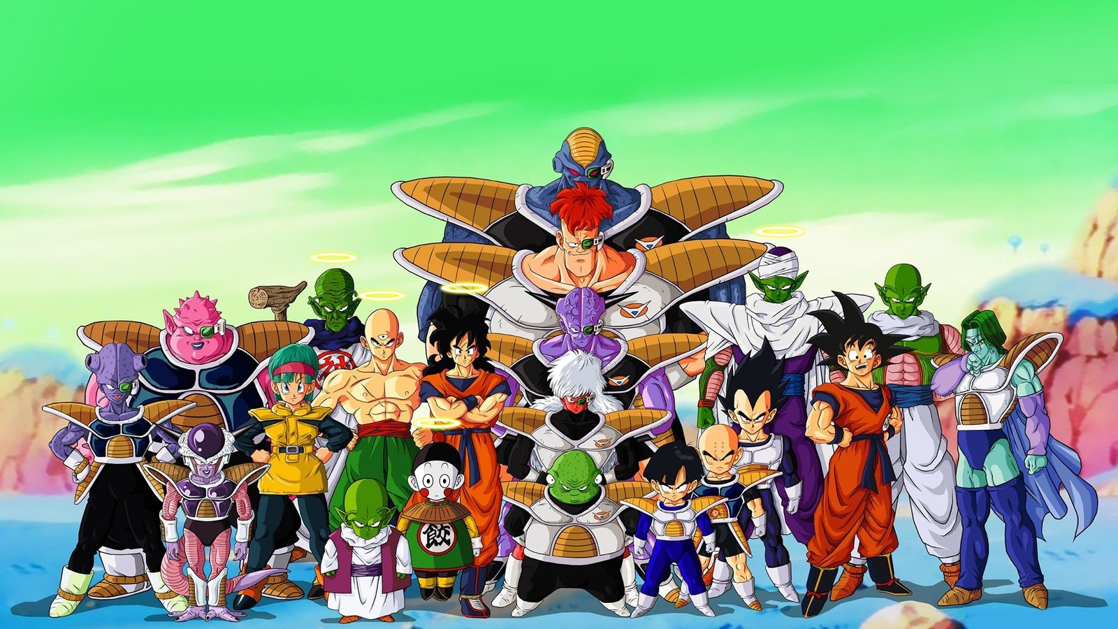 Goku, Freeza e os personagens da Saga de Freeza em Dragon Ball Z