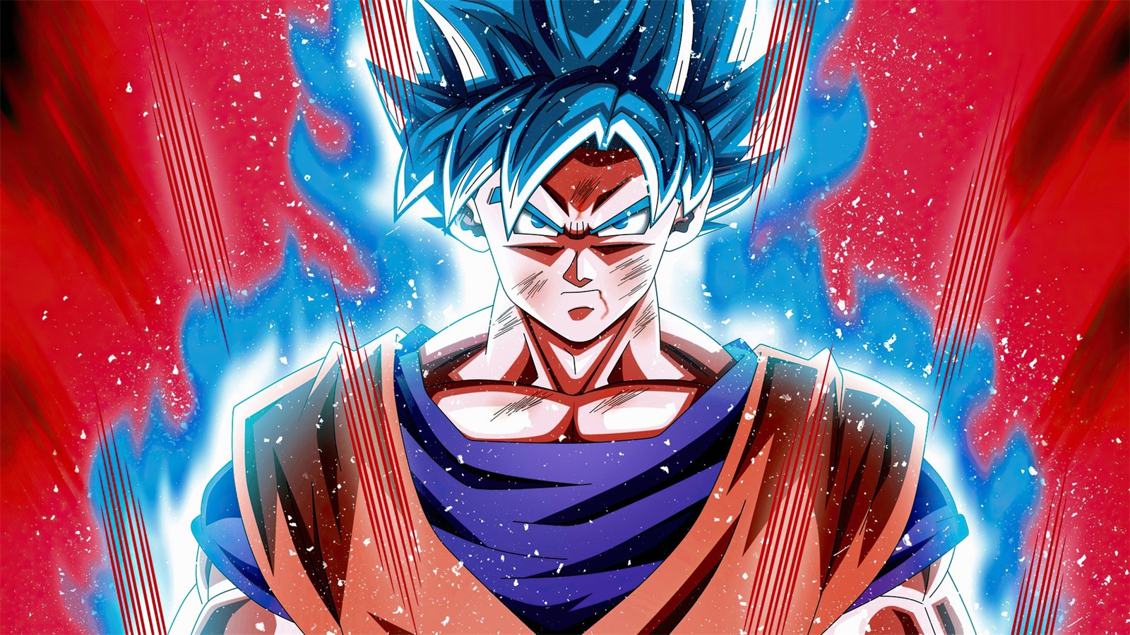 Goku usando o Kaioken com Super Saiyajin Blue