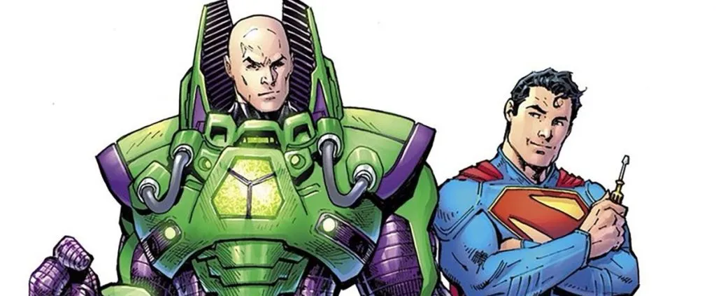 Lex Luthor e Superman em arte do filme